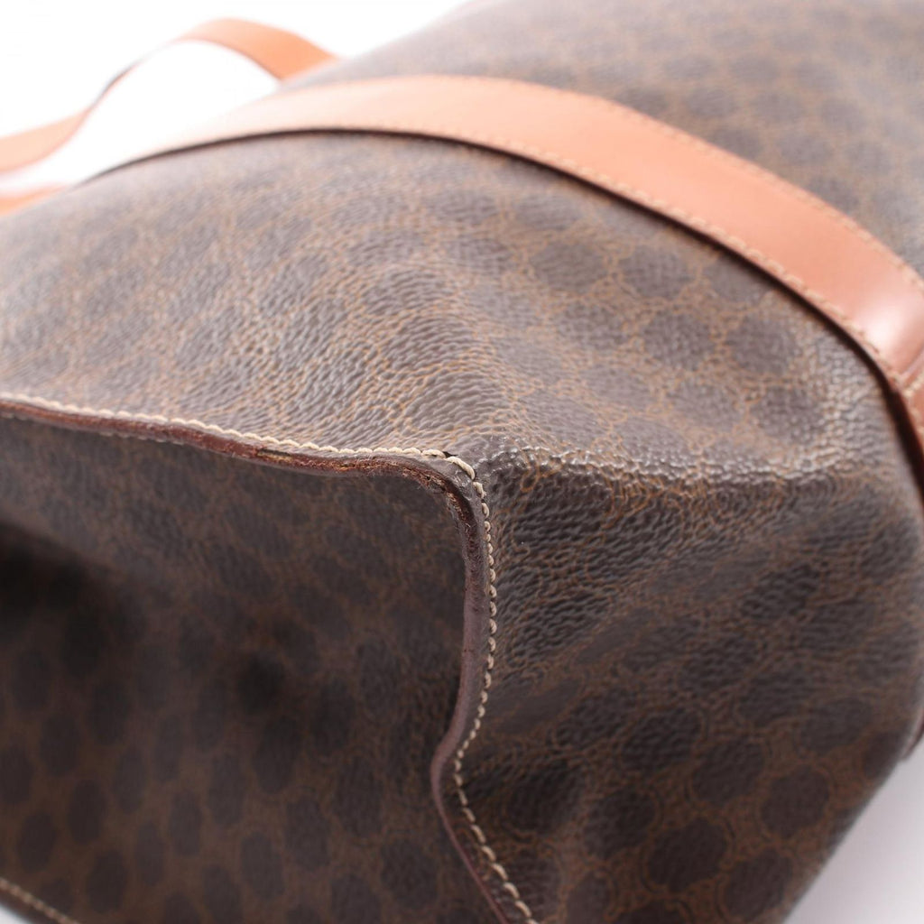 Celine Tote Macadam Brown Dark Canvas Leather — view 6