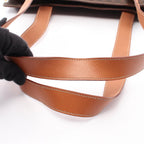 Celine Tote Macadam Brown Dark Canvas Leather — view 7