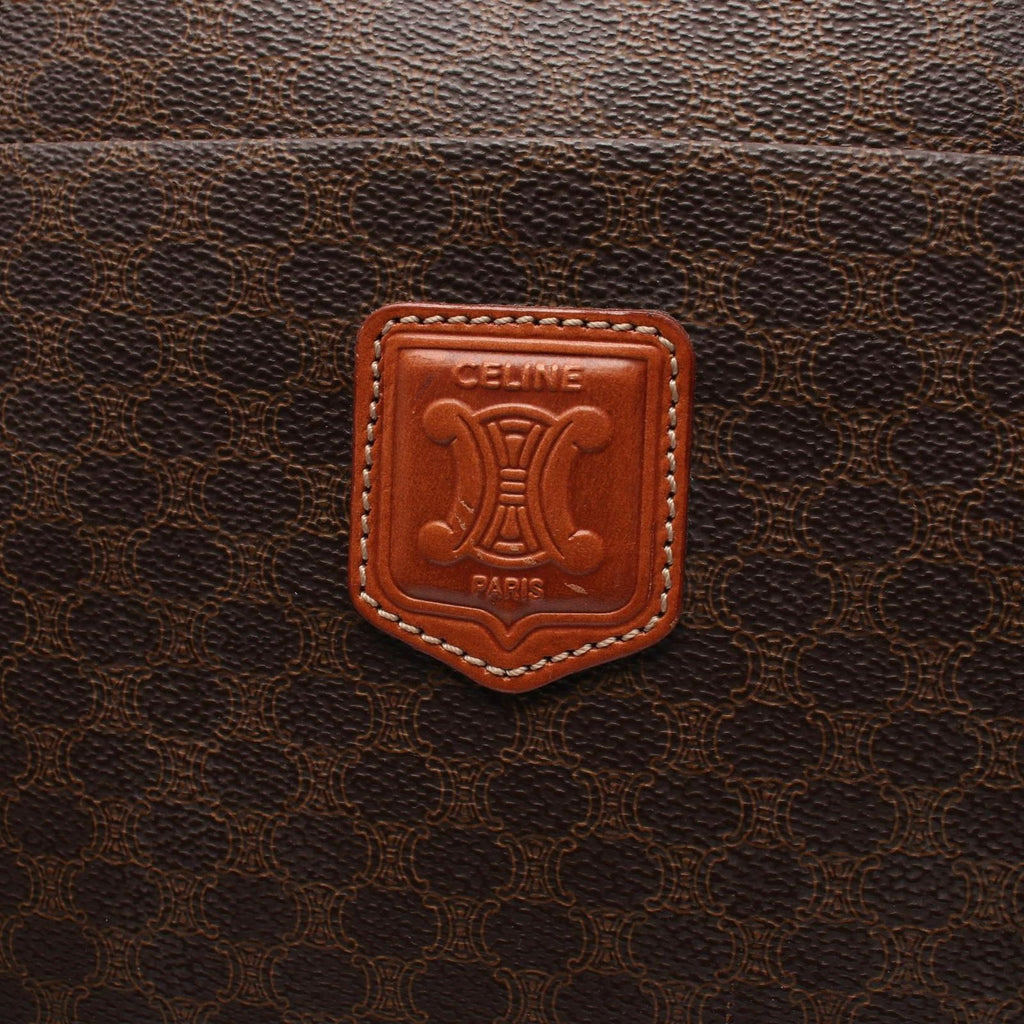 Celine Tote Macadam Brown Dark Canvas Leather — view 9