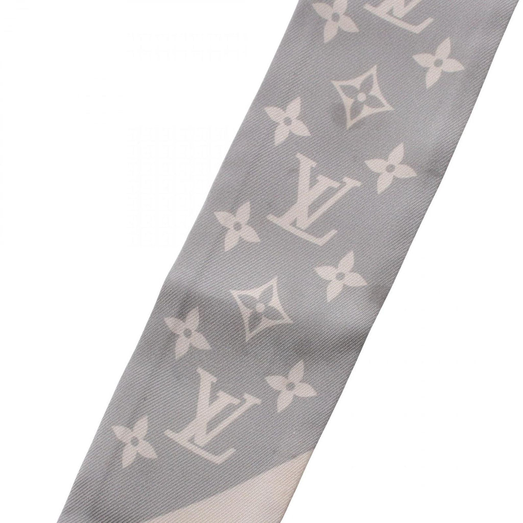 Louis Vuitton Scarf Bandeau BB Monogram Silhouette Gray Ribbon Silk — view 6