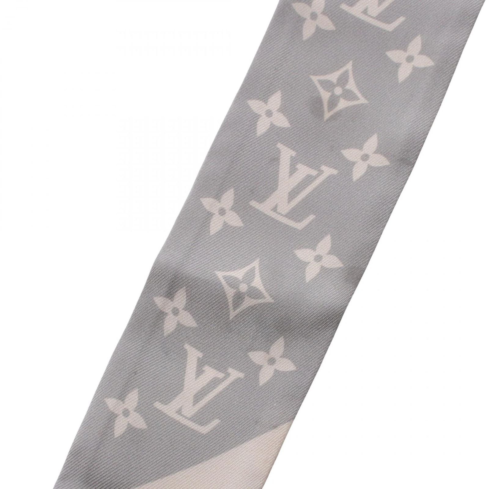 Louis Vuitton Scarf Bandeau BB Monogram Silhouette Gray Ribbon Silk — view 6