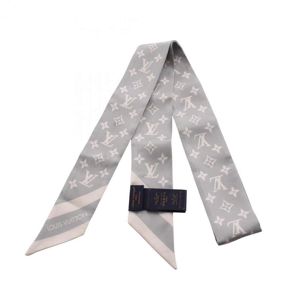 Louis Vuitton Scarf Bandeau BB Monogram Silhouette Gray Ribbon Silk
