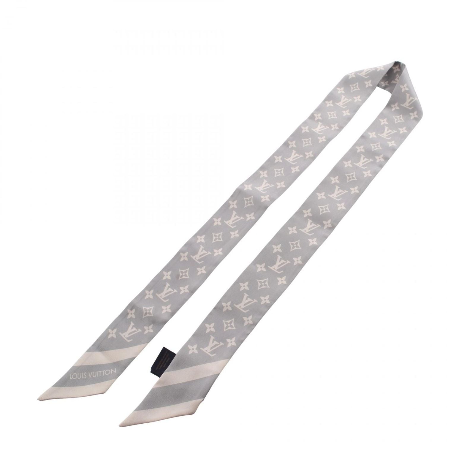 Louis Vuitton Scarf Bandeau BB Monogram Silhouette Gray Ribbon Silk — view 2