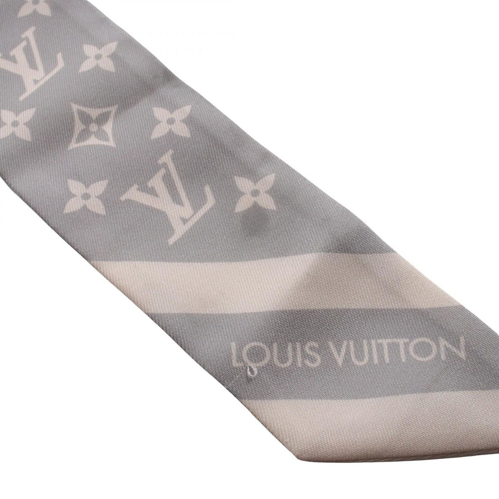 Louis Vuitton Scarf Bandeau BB Monogram Silhouette Gray Ribbon Silk — view 7