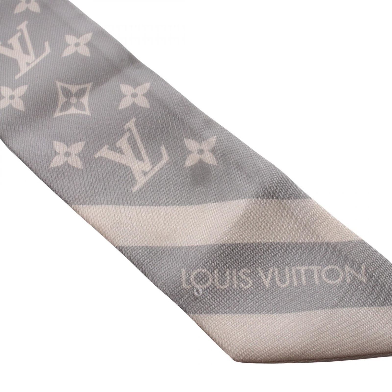 Louis Vuitton Scarf Bandeau BB Monogram Silhouette Gray Ribbon Silk — view 7
