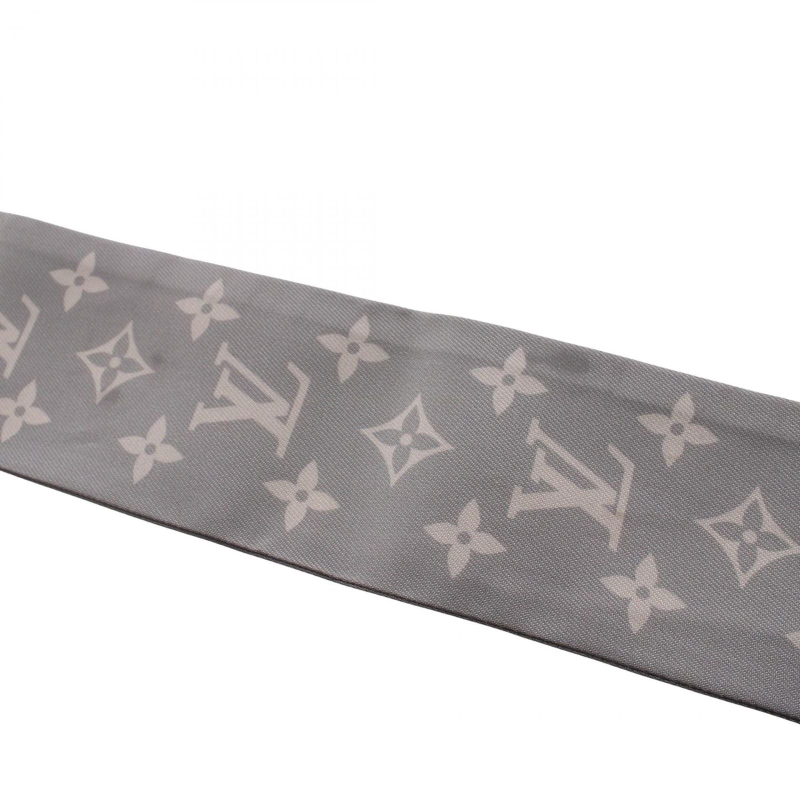 Louis Vuitton Scarf Bandeau BB Monogram Silhouette Gray Ribbon Silk — view 8