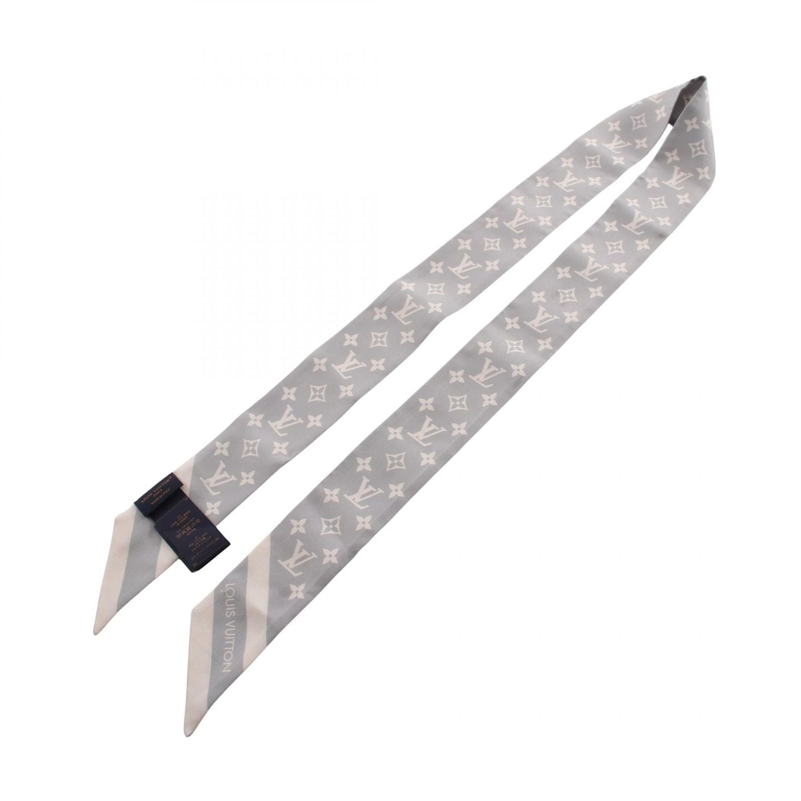 Louis Vuitton Scarf Bandeau BB Monogram Silhouette Gray Ribbon Silk — view 3