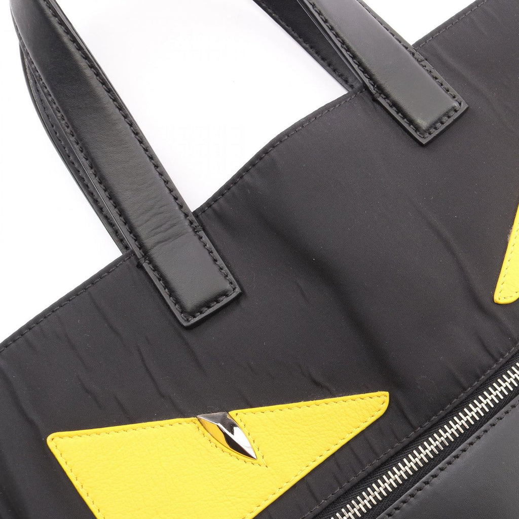 Fendi Tote Bugs Monster Black Nylon Leather — view 6