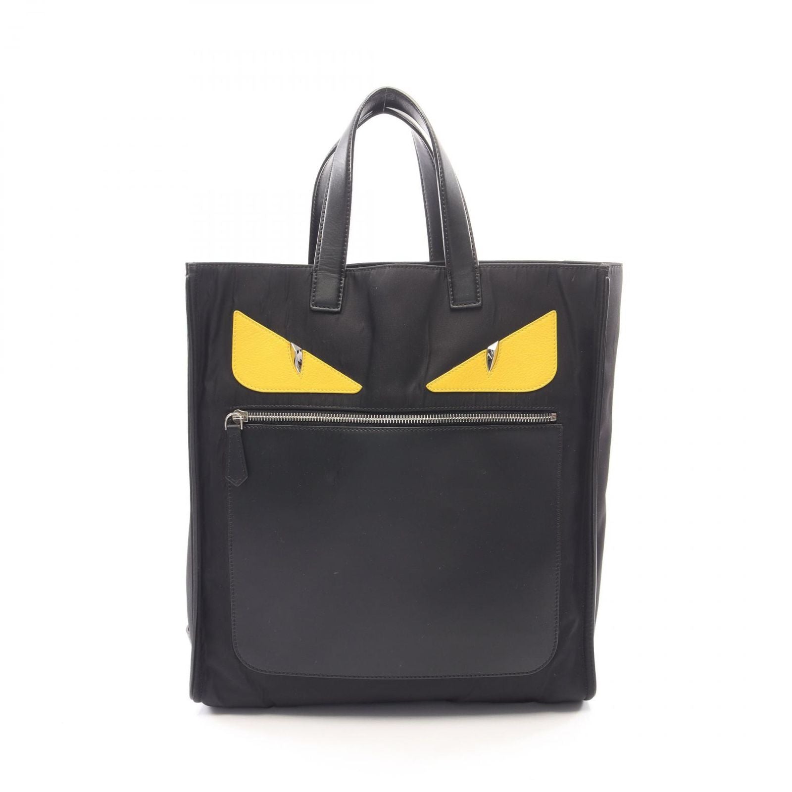 Fendi Tote Bugs Monster Black Nylon Leather