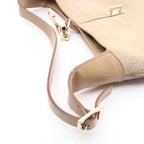 Gucci Shoulder Bag Logo Embossed 001 Beige Suede Leather Jackie — view 9