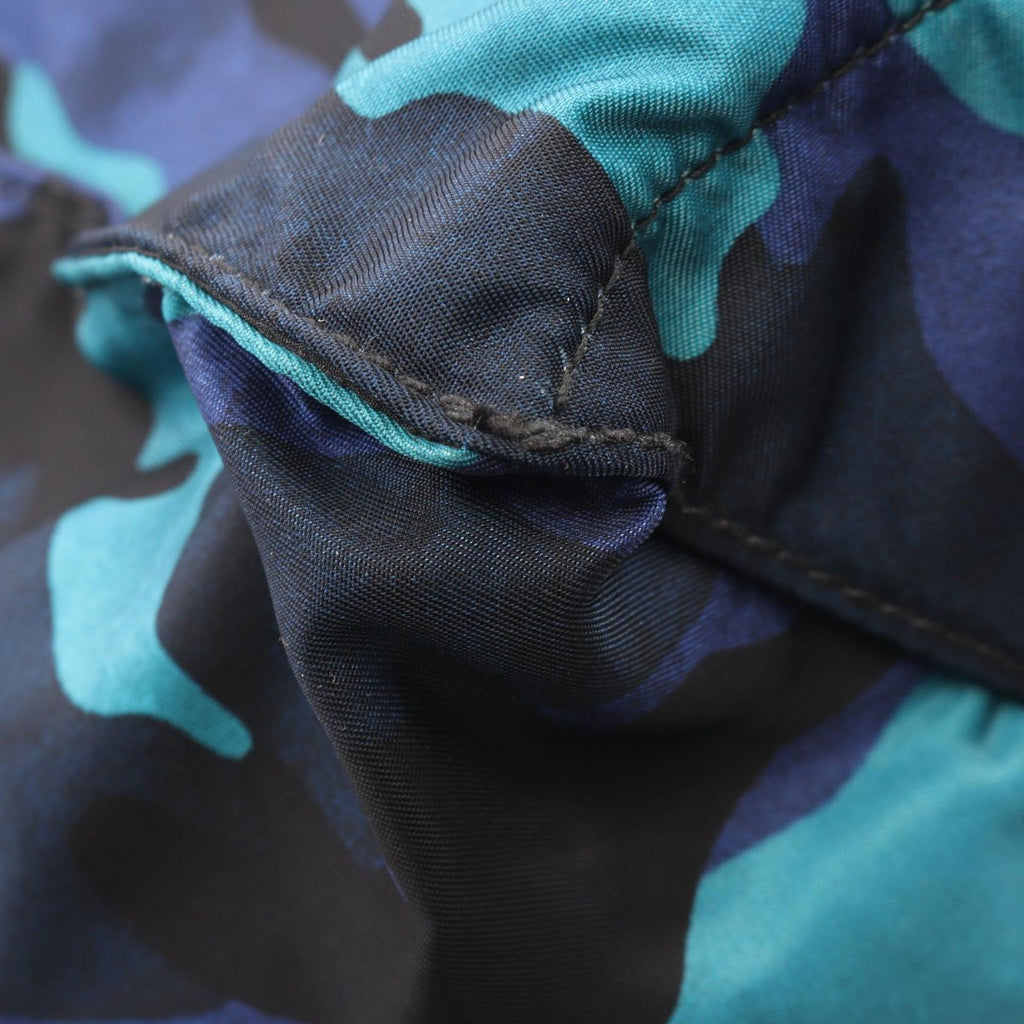 Prada Tote Triangle Logo Camouflage 2-Way Blue Black Nylon Saffiano Leather — view 5