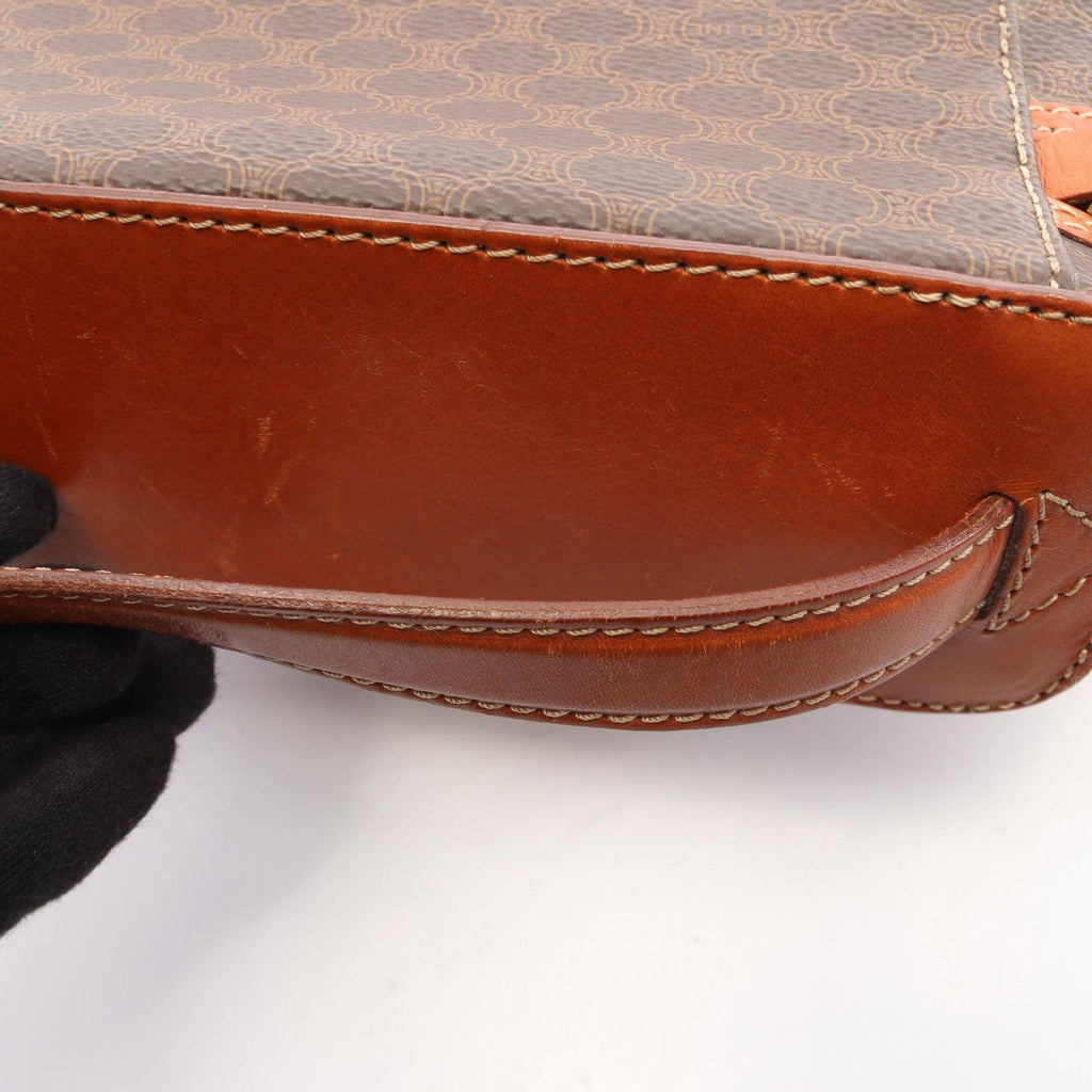 Celine Handbag Macadam Brown Canvas Leather Vanity — view 8
