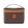 Celine Handbag Macadam Brown Canvas Leather Vanity