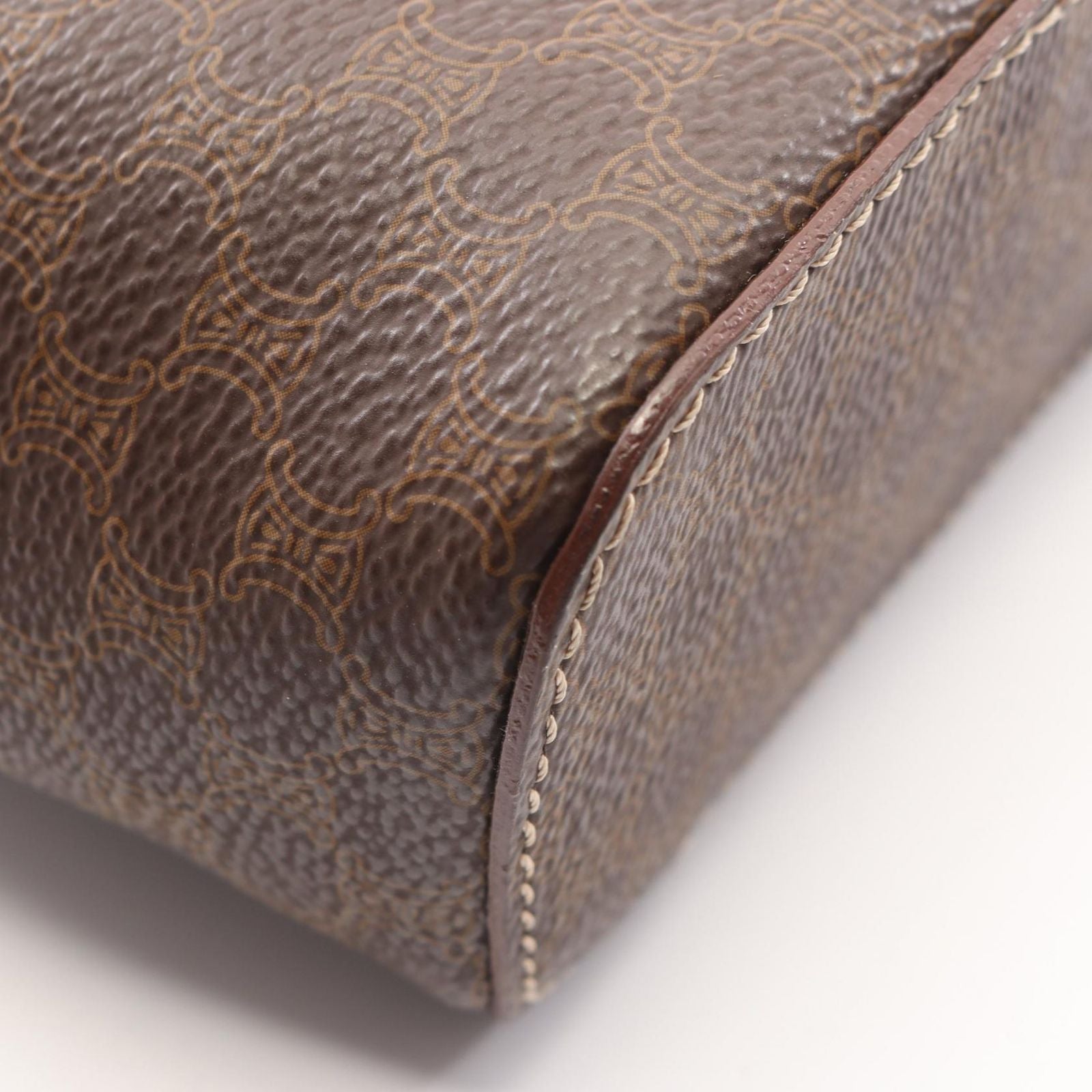 Celine Handbag Macadam Brown Canvas Leather Vanity — view 5