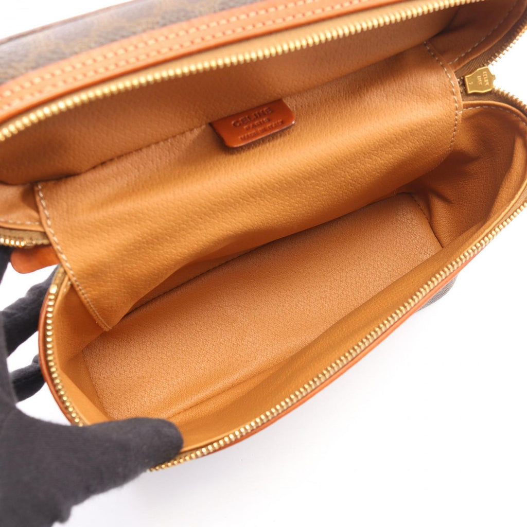 Celine Handbag Macadam Brown Canvas Leather Vanity — view 3