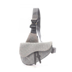 Dior Waist Bag Saddle Oblique Gray Canvas Leather