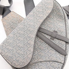 Dior Waist Bag Saddle Oblique Gray Canvas Leather — view 8
