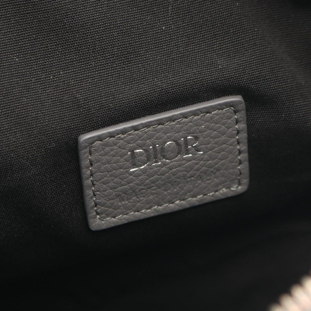 Dior Waist Bag Saddle Oblique Gray Canvas Leather — view 4