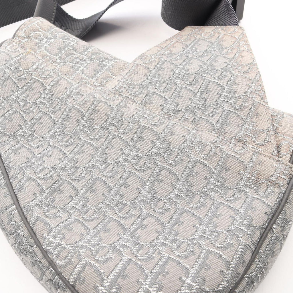 Dior Waist Bag Saddle Oblique Gray Canvas Leather — view 9