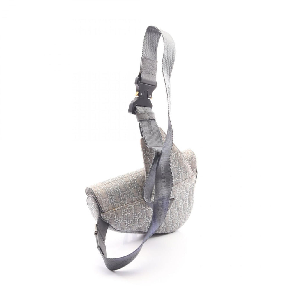 Dior Waist Bag Saddle Oblique Gray Canvas Leather — view 2