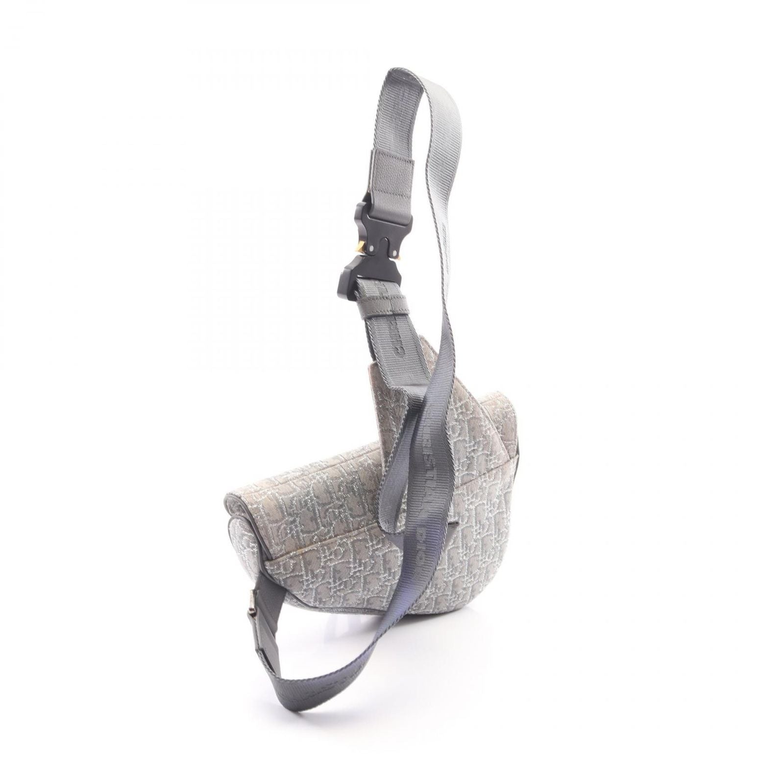 Dior Waist Bag Saddle Oblique Gray Canvas Leather — view 2