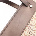 Celine Handbag C Macadam Beige Dark Brown Canvas Leather Hand — view 8