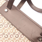 Celine Handbag C Macadam Beige Dark Brown Canvas Leather Hand — view 9