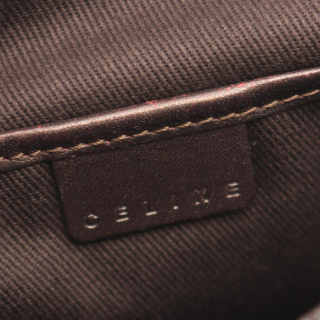 Celine Handbag C Macadam Beige Dark Brown Canvas Leather Hand — view 4