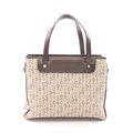 Celine Handbag C Macadam Beige Dark Brown Canvas Leather Hand