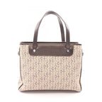 Celine Handbag C Macadam Beige Dark Brown Canvas Leather Hand