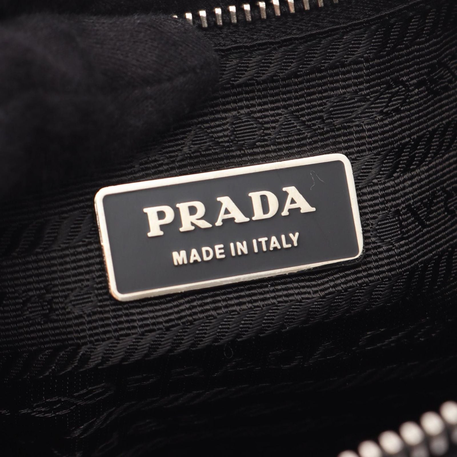 Prada Shoulder Bag Tessuto Black Khaki Nylon Patent Triangle Logo — view 4