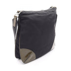 Prada Shoulder Bag Tessuto Black Khaki Nylon Patent Triangle Logo — view 2