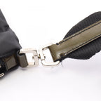 Prada Shoulder Bag Tessuto Black Khaki Nylon Patent Triangle Logo — view 6