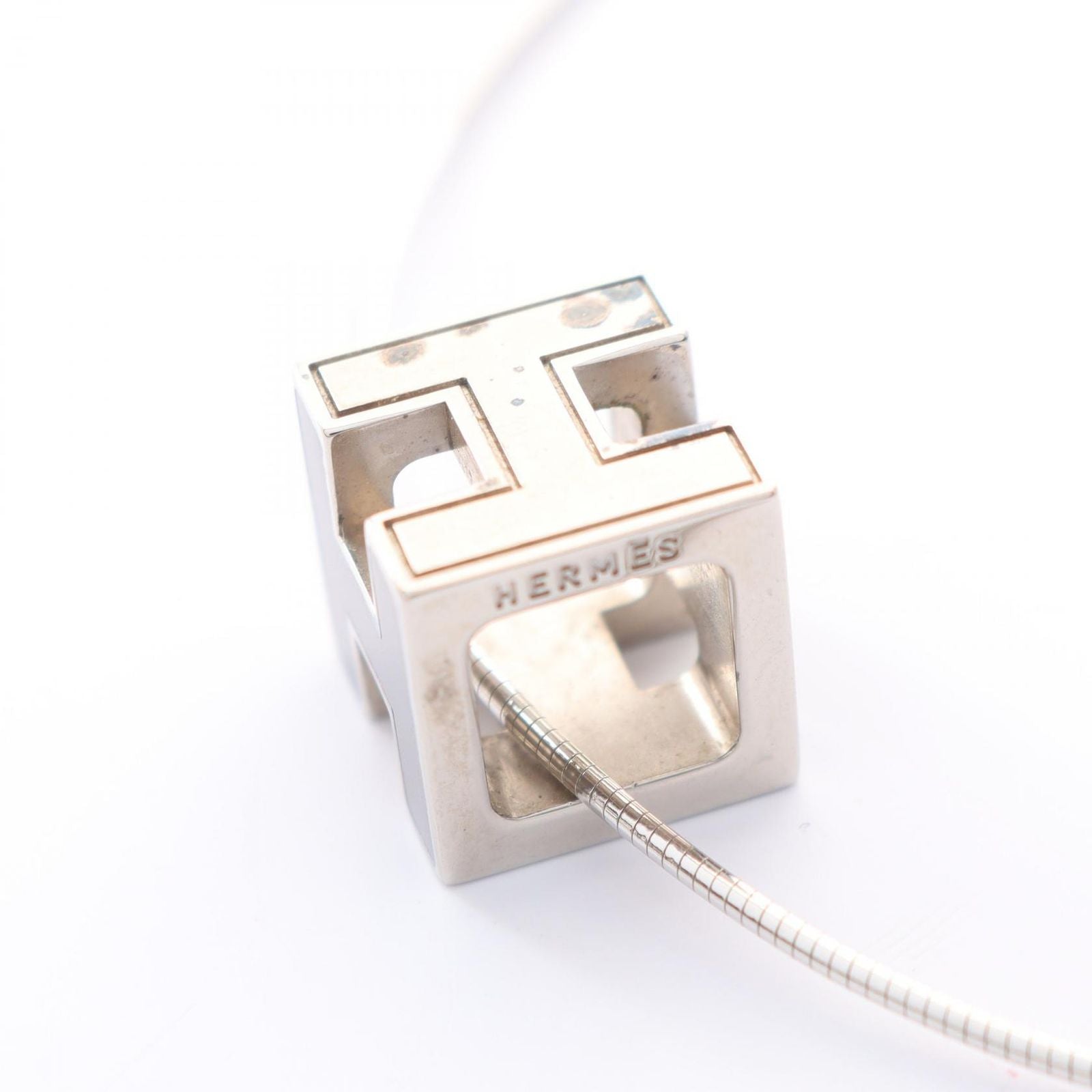 Hermes Necklace Cage Ash Cube Stainless Steel — view 4