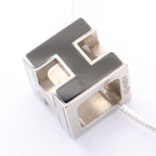 Hermes Necklace Cage Ash Cube Stainless Steel