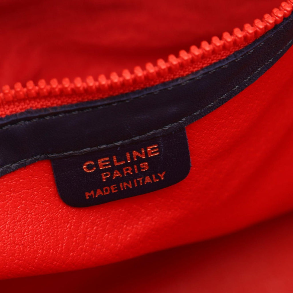 Celine Tote Circle Logo Navy Leather — view 4