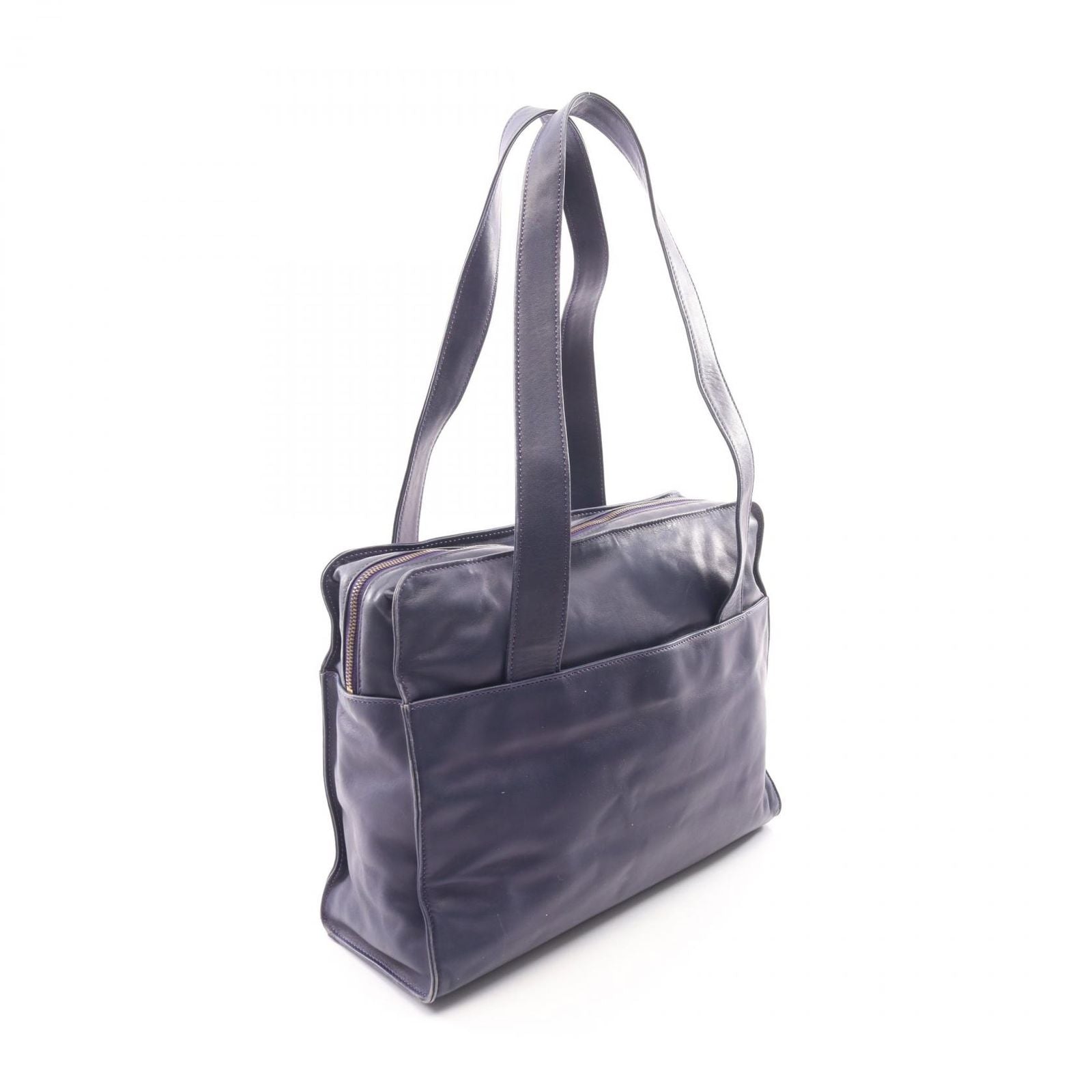 Celine Tote Circle Logo Navy Leather — view 2