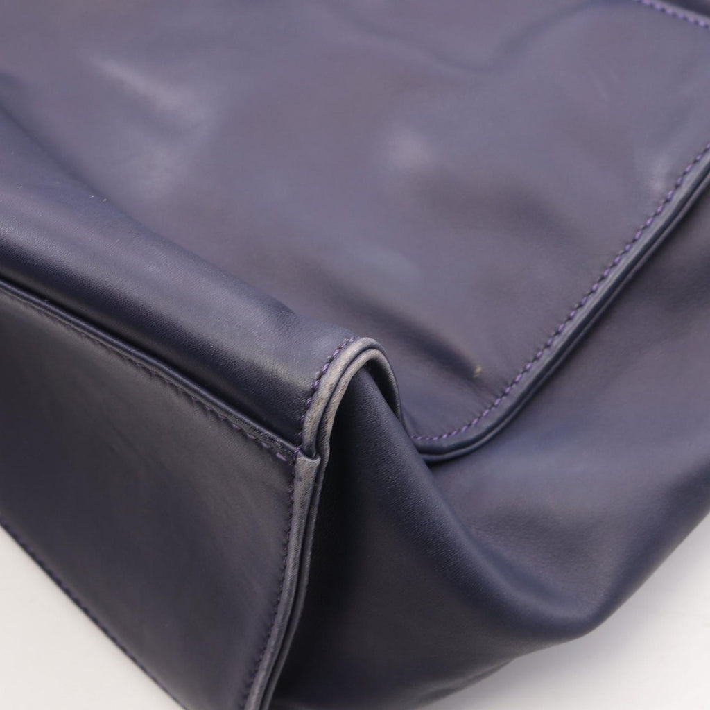 Celine Tote Circle Logo Navy Leather — view 6