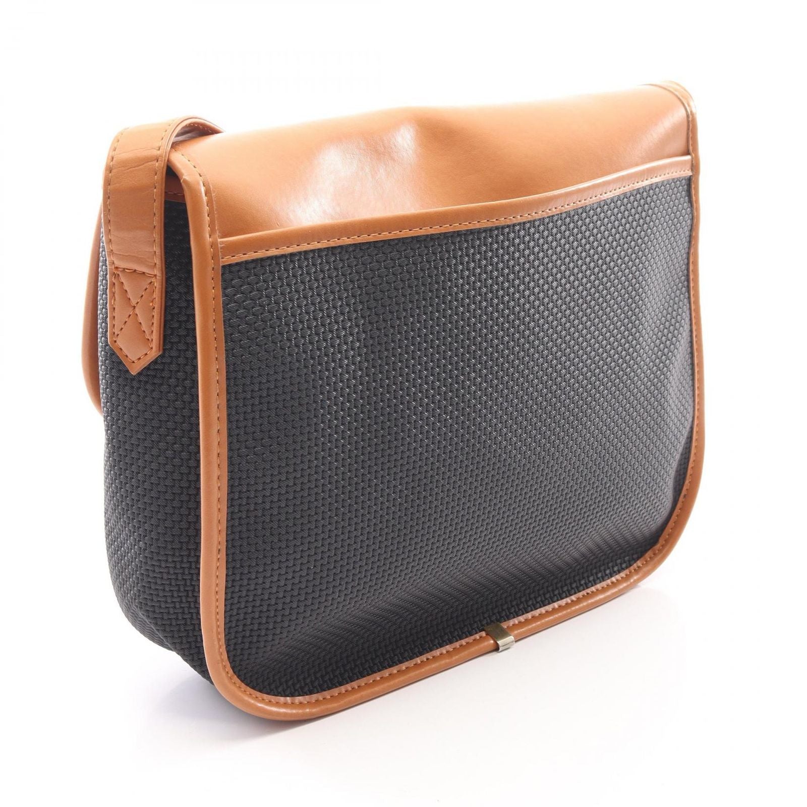 Saint Laurent Shoulder Bag Black Brown Canvas Leather — view 2