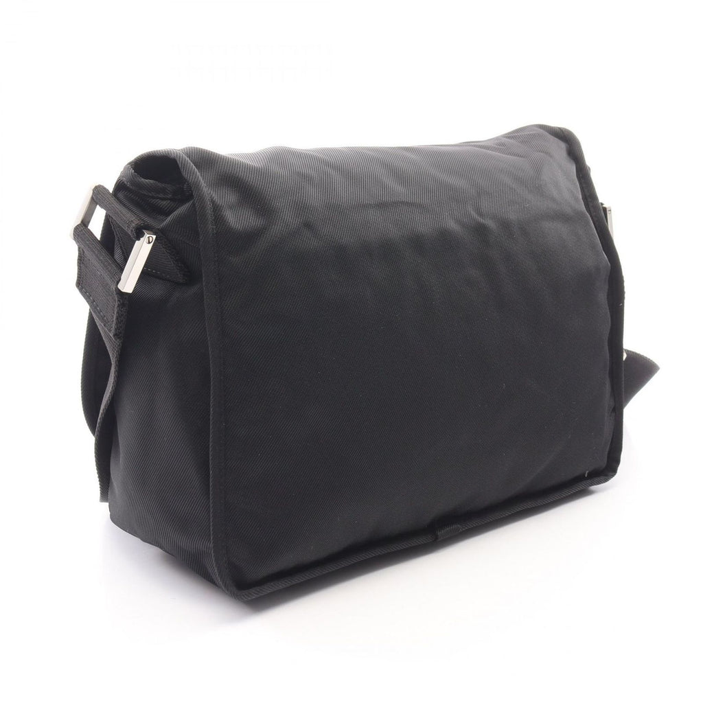 Fendi Shoulder Bag Logo Plate Black Nylon — view 2