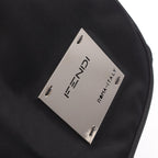 Fendi Shoulder Bag Logo Plate Black Nylon — view 8