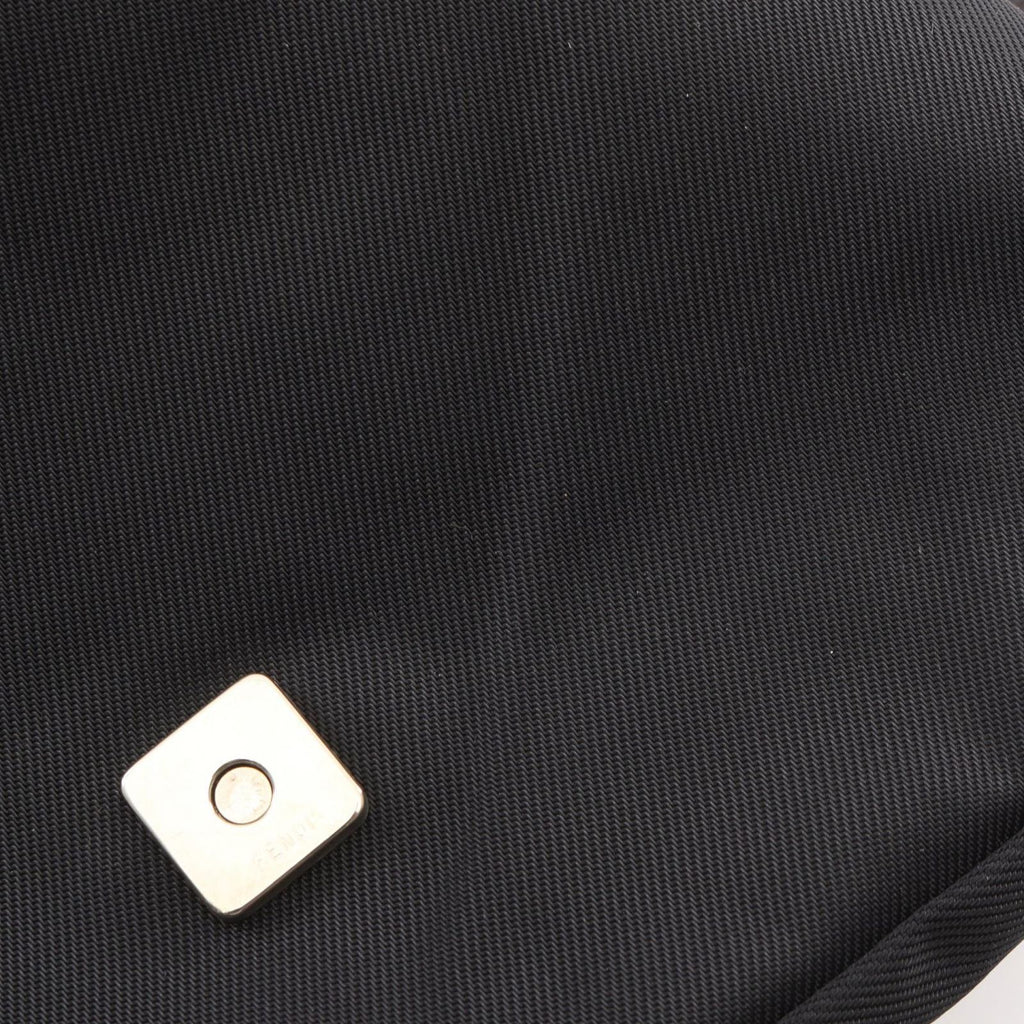 Fendi Shoulder Bag Logo Plate Black Nylon — view 7