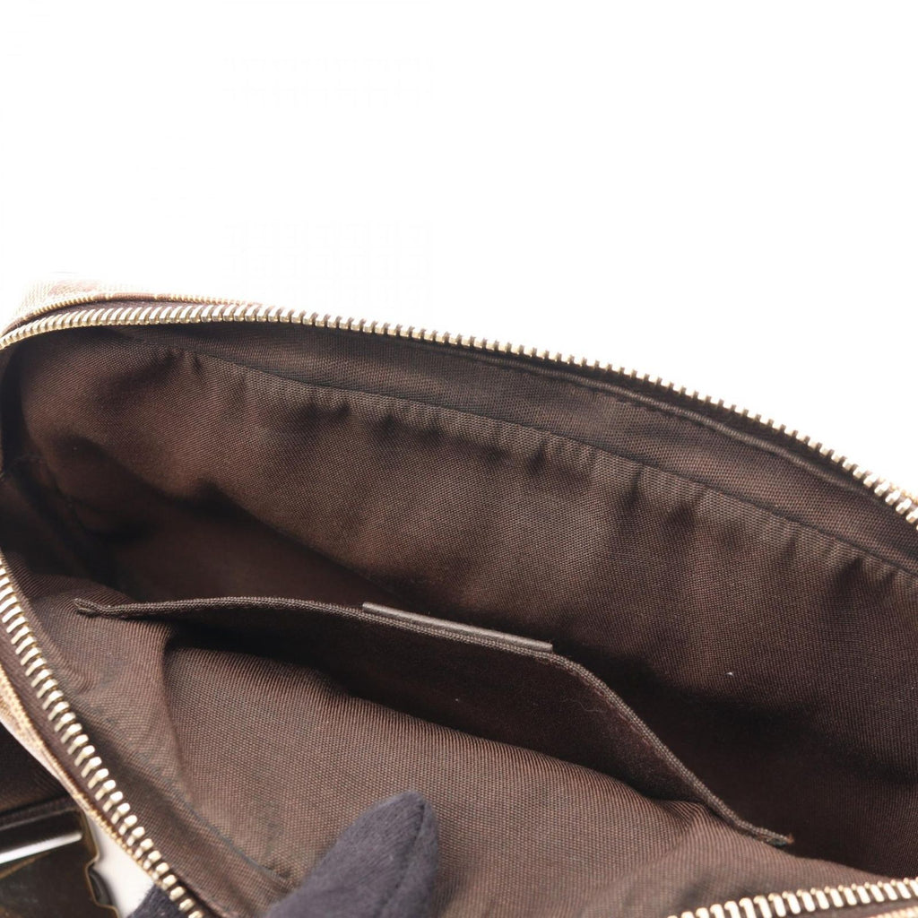 Gucci Waist Bag GG Crystal Beige Dark Brown Canvas Leather — view 5