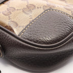 Gucci Waist Bag GG Crystal Beige Dark Brown Canvas Leather — view 6