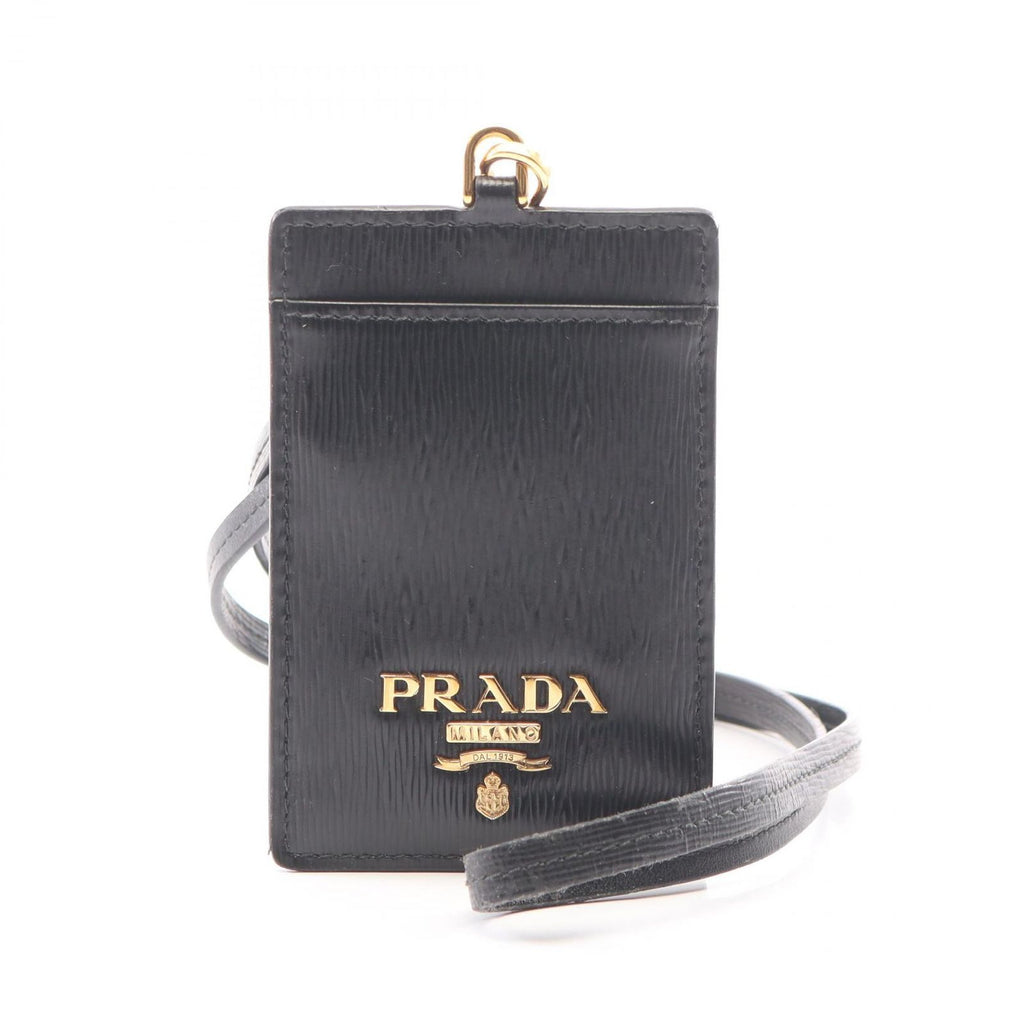 Prada Card Case Vitello Move Black Leather