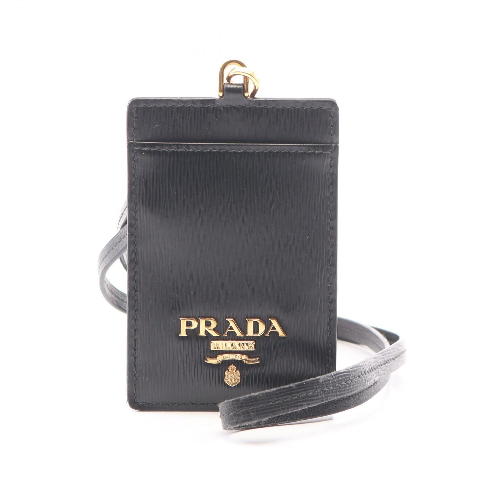 Prada Card Case Vitello Move Black Leather