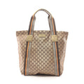 Gucci Tote GG Pattern Gold Canvas Crystal