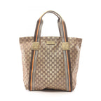 Gucci Tote GG Pattern Gold Canvas Crystal