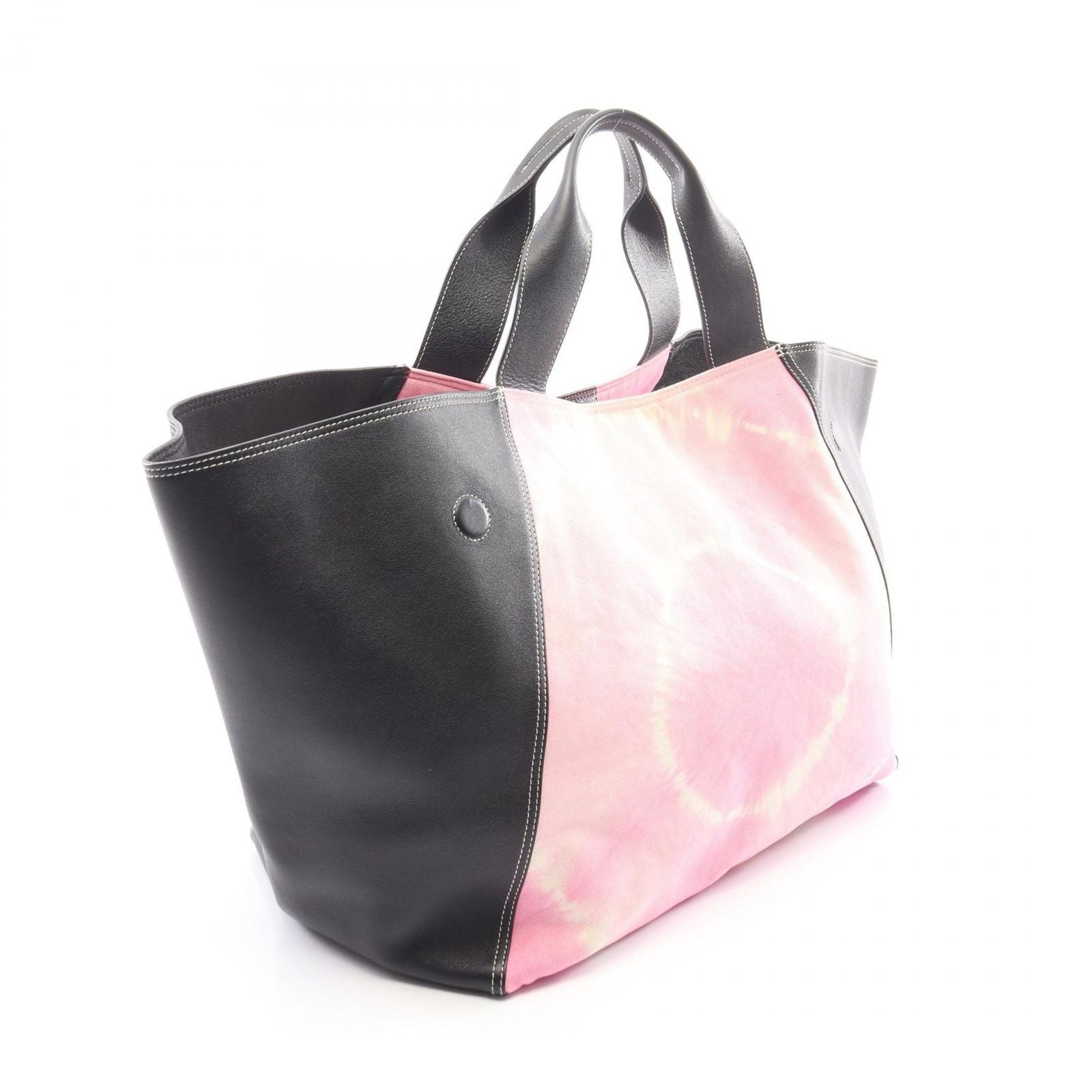 Celine Tote Tie Dye Pink Black Canvas Leather — view 2