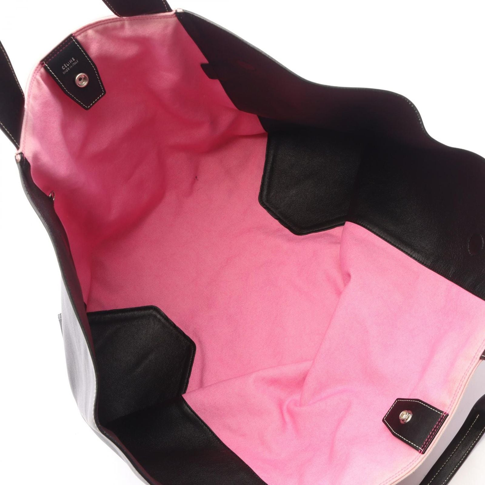 Celine Tote Tie Dye Pink Black Canvas Leather — view 3